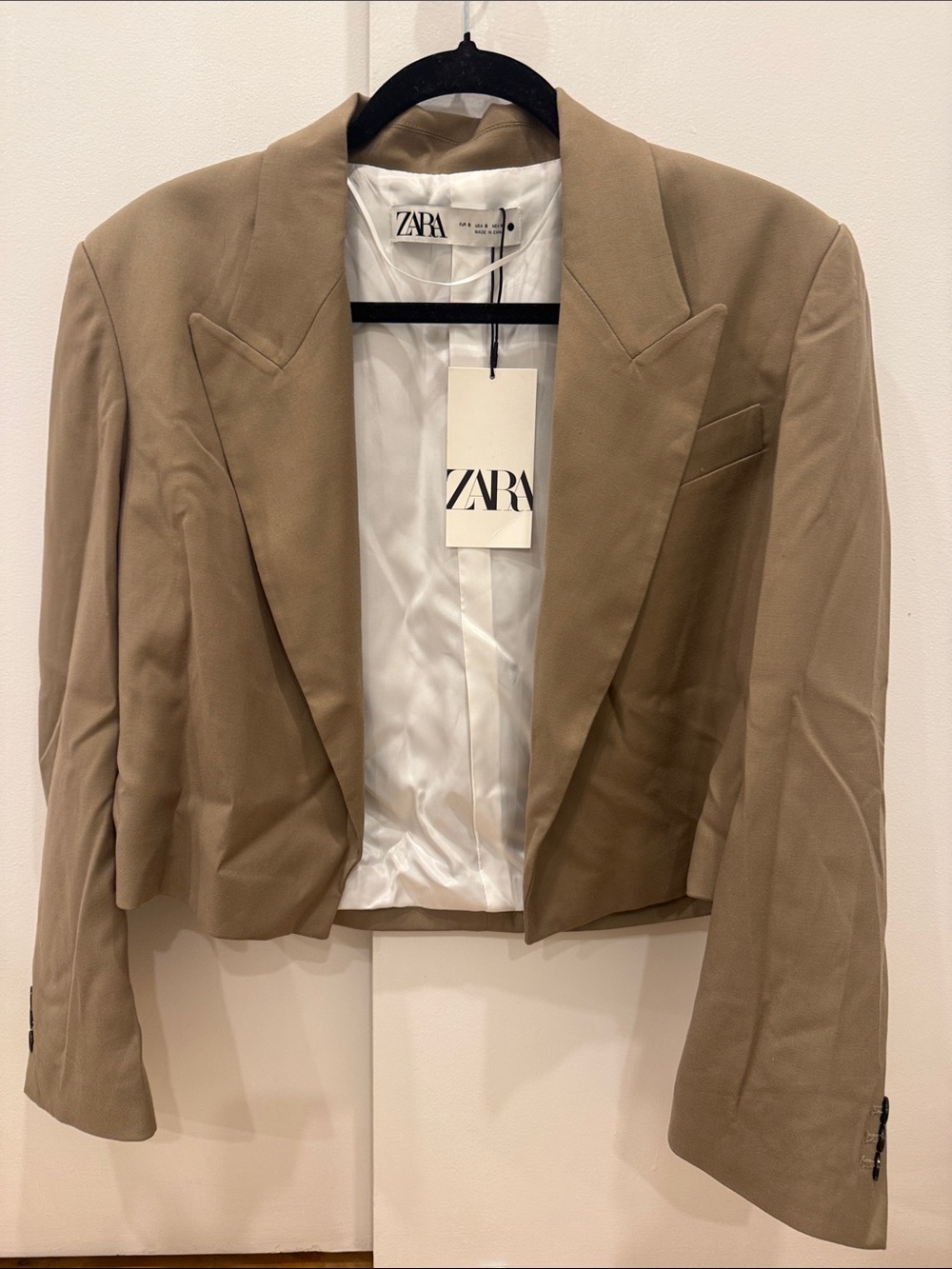 ZARA Cropped Tan Blazer Jacket